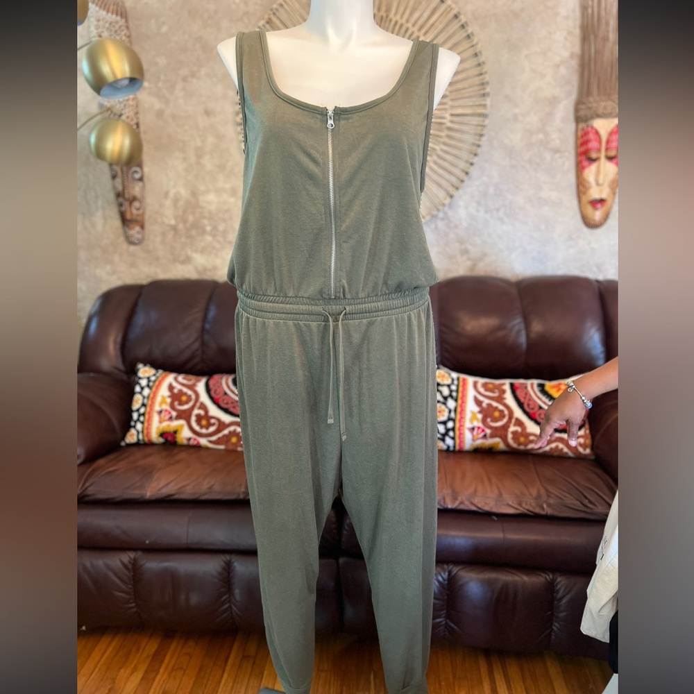 Olive Terry cloth jumper
